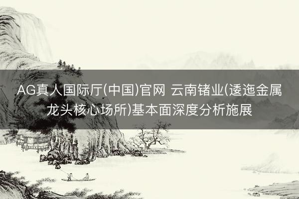 AG真人国际厅(中国)官网 云南锗业(逶迤金属龙头核心场所)基本面深度分析施展