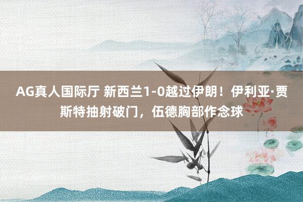AG真人国际厅 新西兰1-0越过伊朗！伊利亚·贾斯特抽射破门，伍德胸部作念球